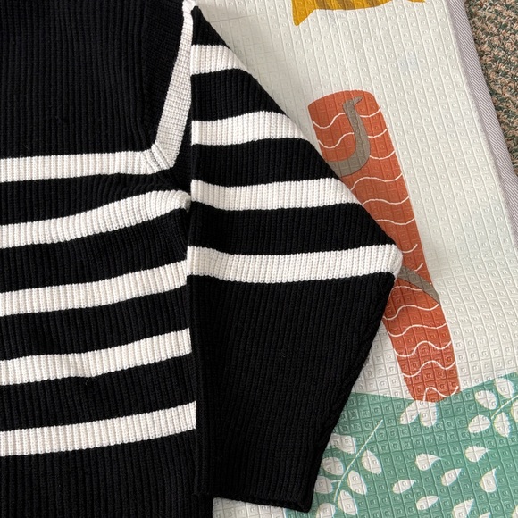 a new day Black & White Striped Turtleneck Sweater - Picture 3 of 5